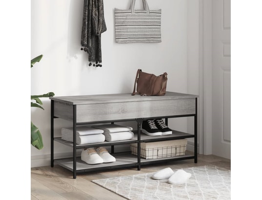VIDAXL - Banc à chaussures sonoma gris 100x42,5x50 cm bois d'ingénier...