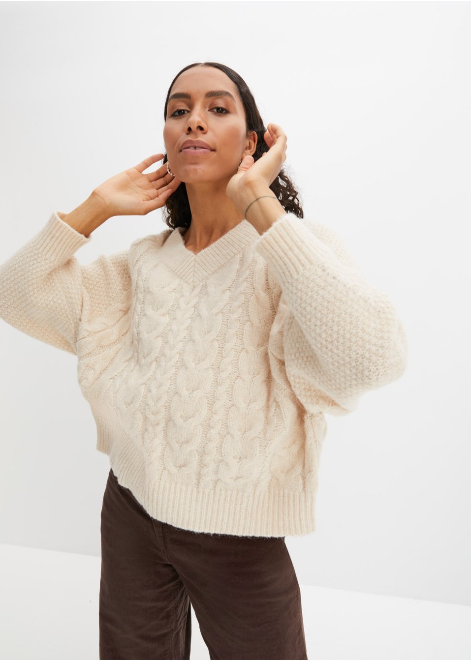 Pull à motif torsadé