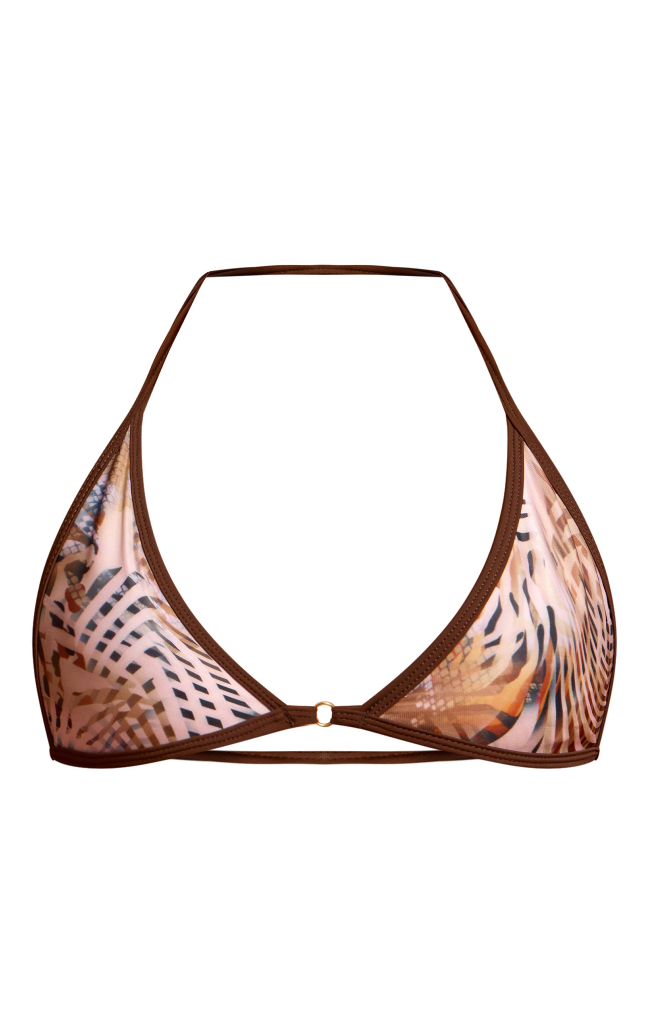 Multicolore Haut De Bikini Triangle Imprimé Animal