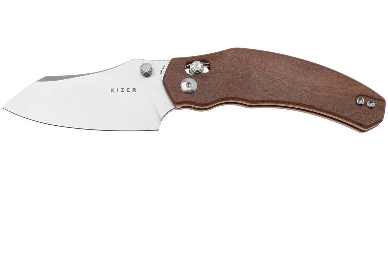 Kizer Vanguard Bulldog V3672A2, Satin Nitro-V, Mkuruti Wood, zakmes, O.SHO design
