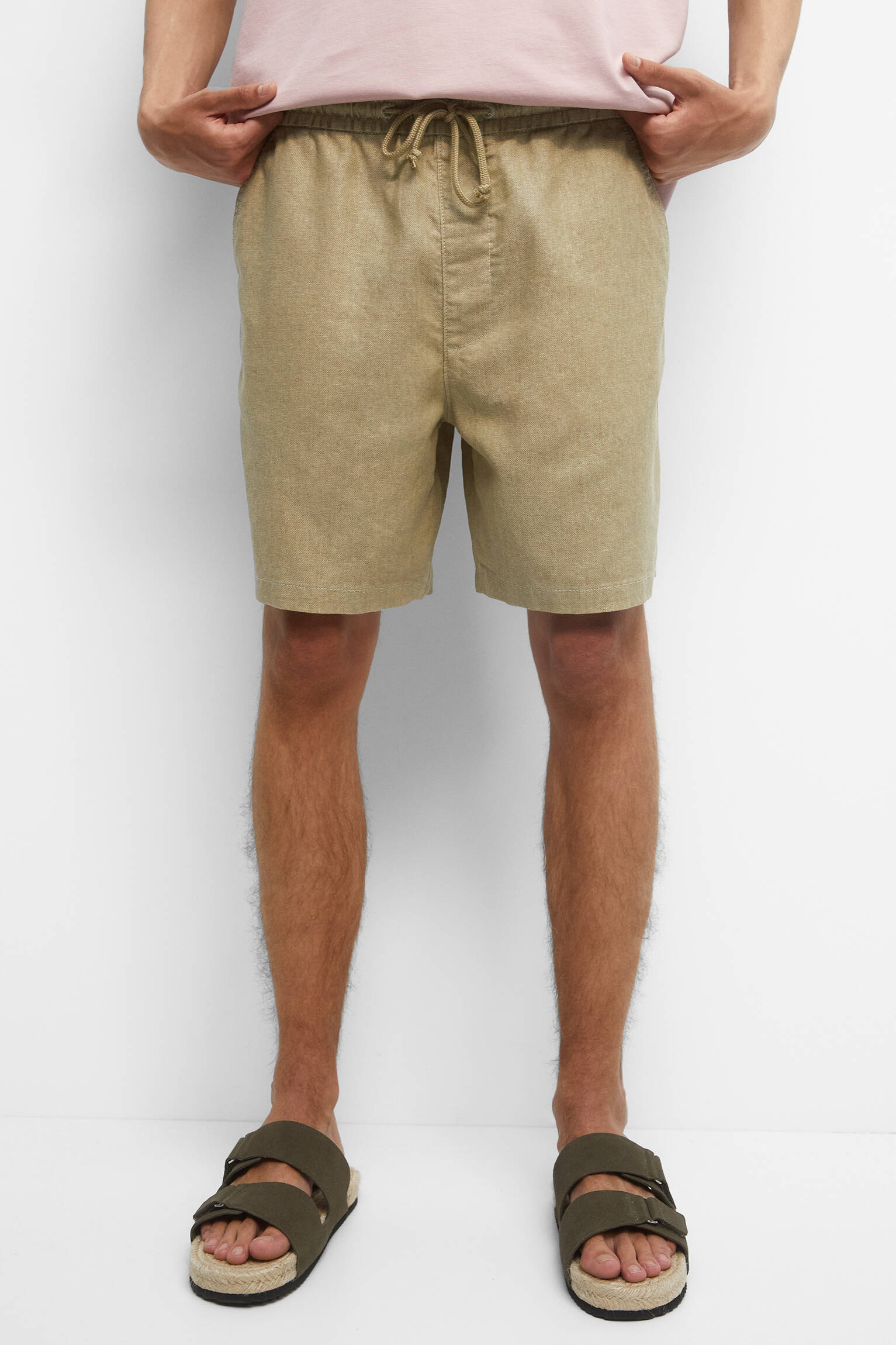 BERMUDA TRUNK COM LINHO - TORRADO