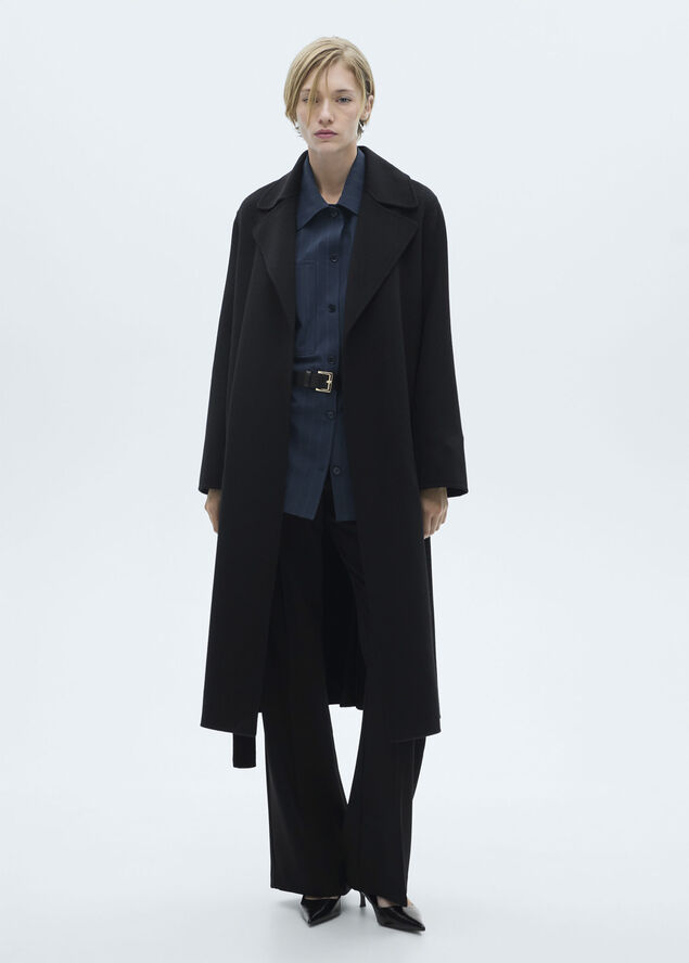 MANGO Belt suit blazer Black