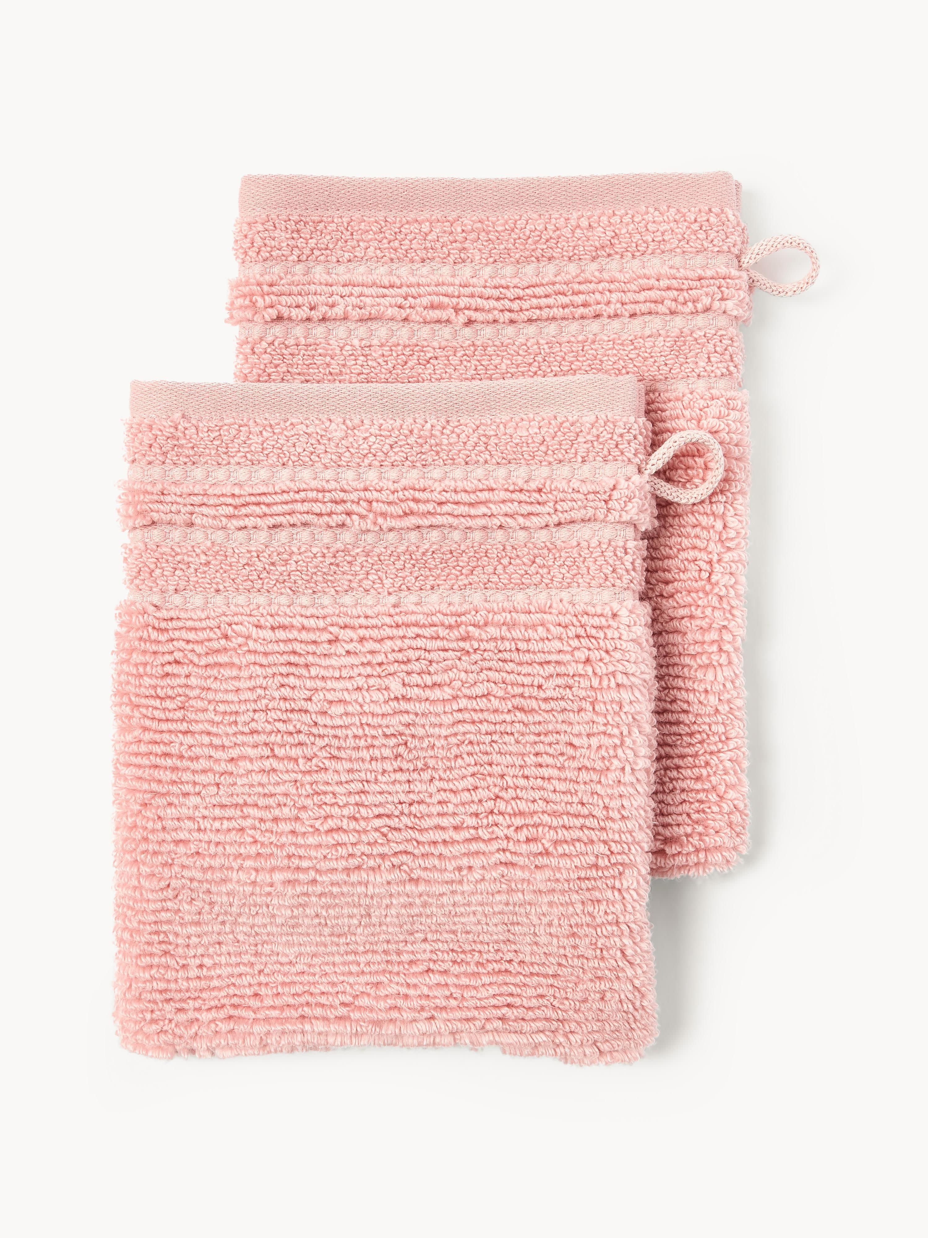 Washandjes Luxe met gestreepte rand, 2 stuks