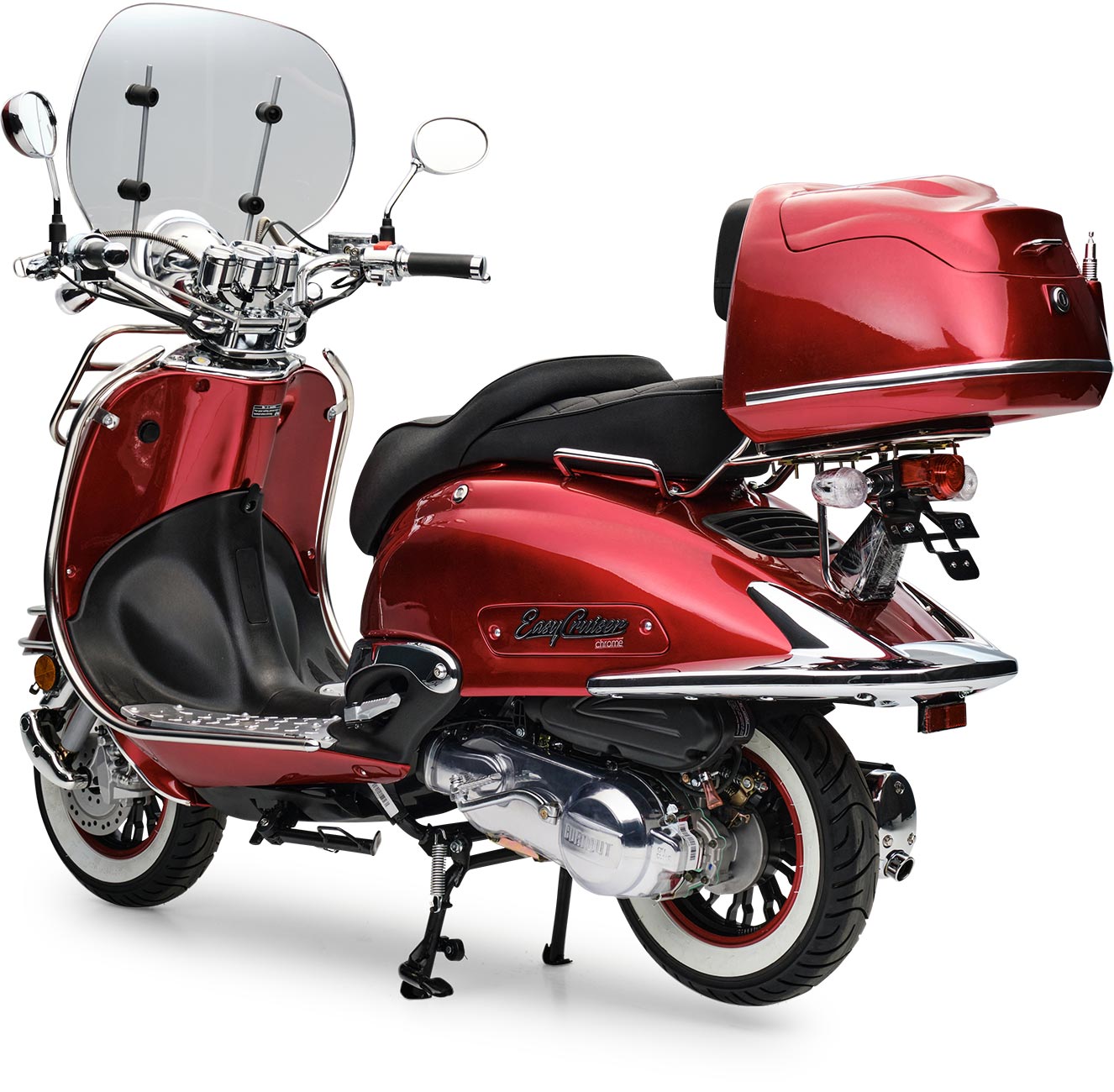 Motorroller Retro EasyCruiser Dunkelrot 125ccm 85 kmh Kraftrad Euro 5 Scooter