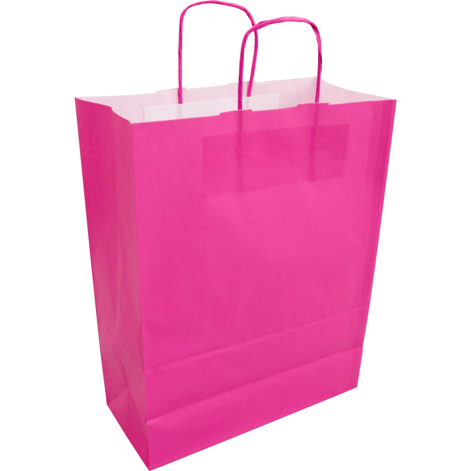 Tas, Kraftpapier, gedraaid papieren koord, 26x 12x35cm, draagtas, roze