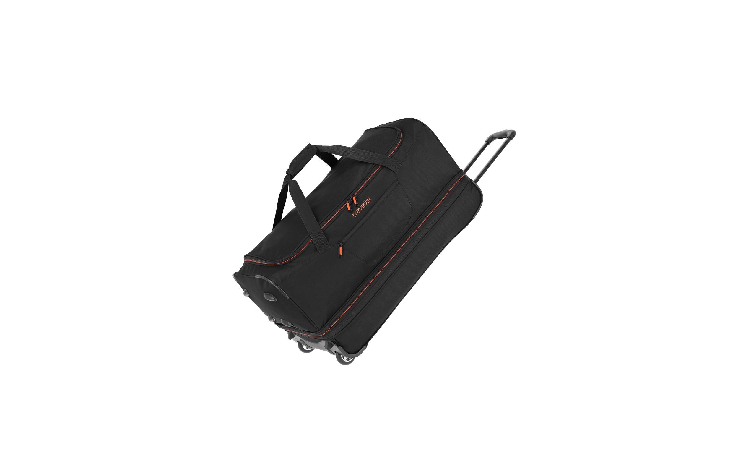 Reisekoffer BASICS Schwarz 70 cmSportliche Trolley Reisetasche für variable Gepäckmengen