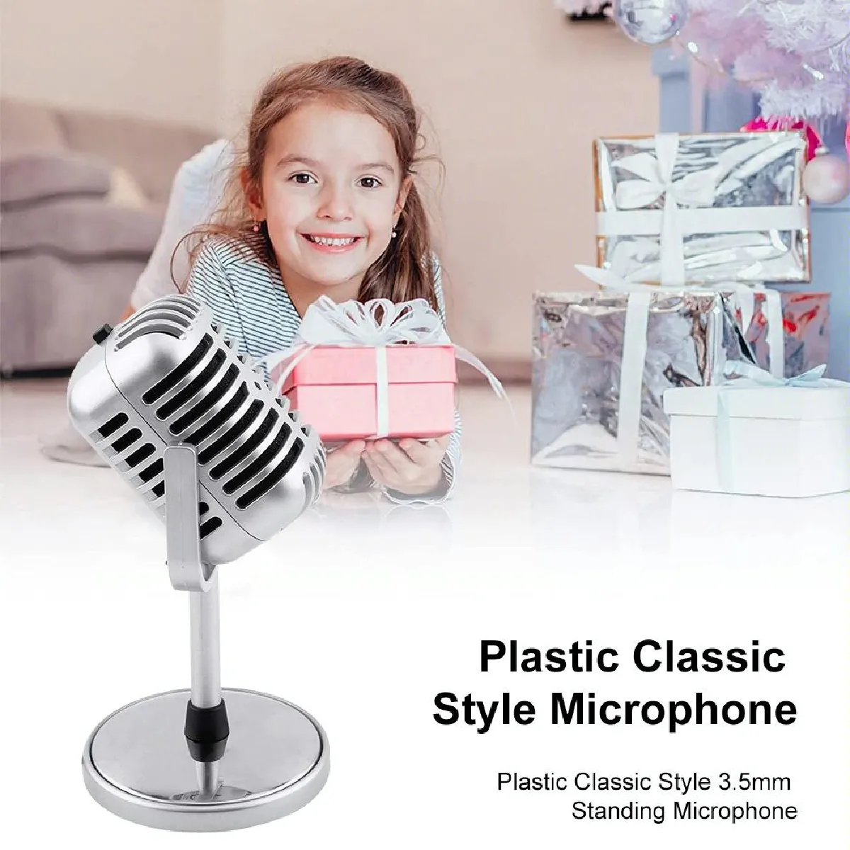 YONIS Microphone Style Classique Argent