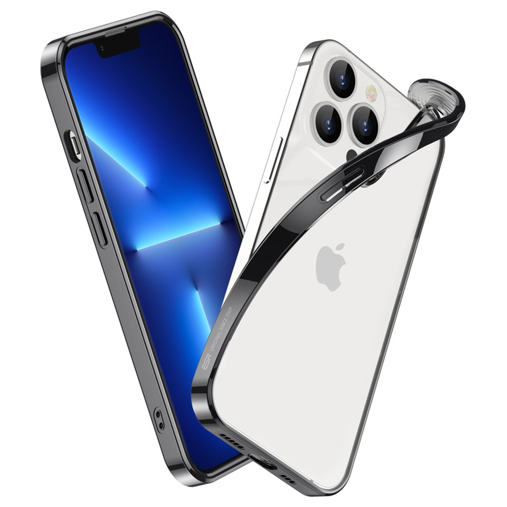 iPhone 13 Pro Project Zero Series Hülle TPU Bumper   Air Cushion Fallschutz - Transparent / Schwarz
