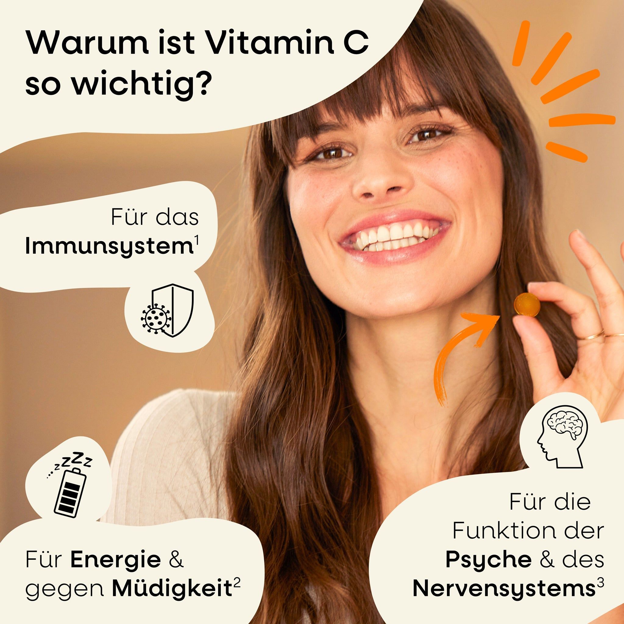 Nature's Way Vitamin C Gummies - Hochdosiert mit 125 mg je Stück, Vitamin C für Kollagenbildung