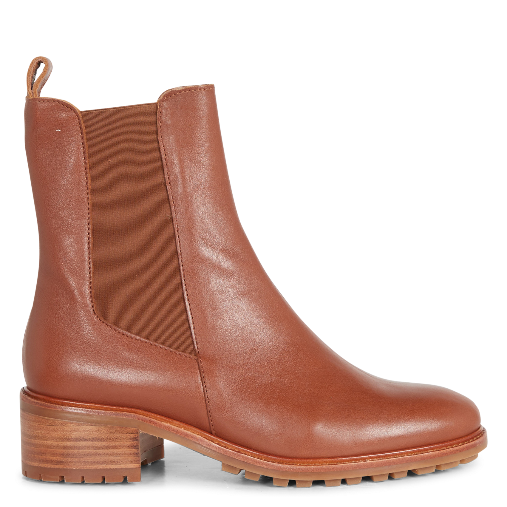 PIERCE - Bottines en cuir de vachette| Marron