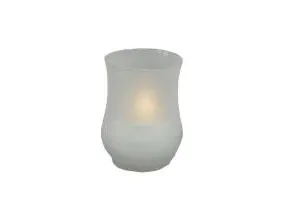 Lysbowle Brændetid 40 timer Frostet Hvid Glas,9 stk/krt