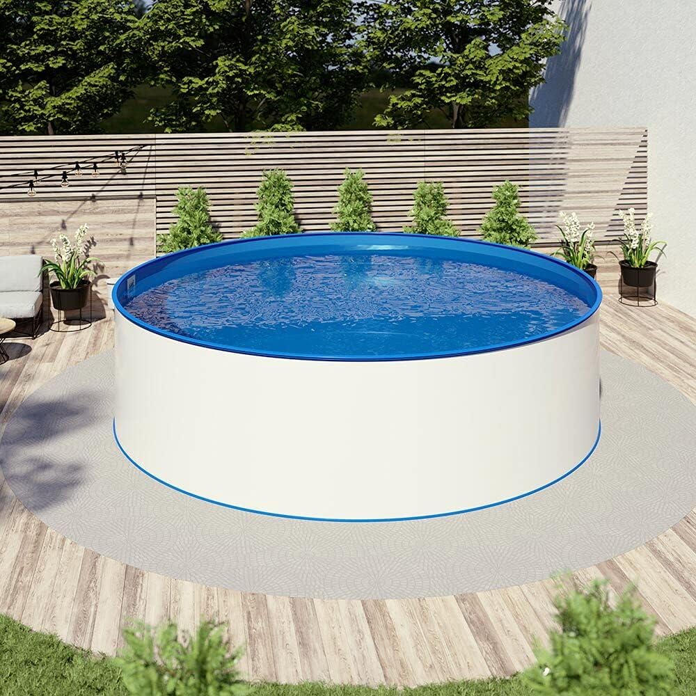POOL Total Rundpool Stahlwandbecken Ø 3,50 x 1,20 m, Folie blau 0,80 mm
