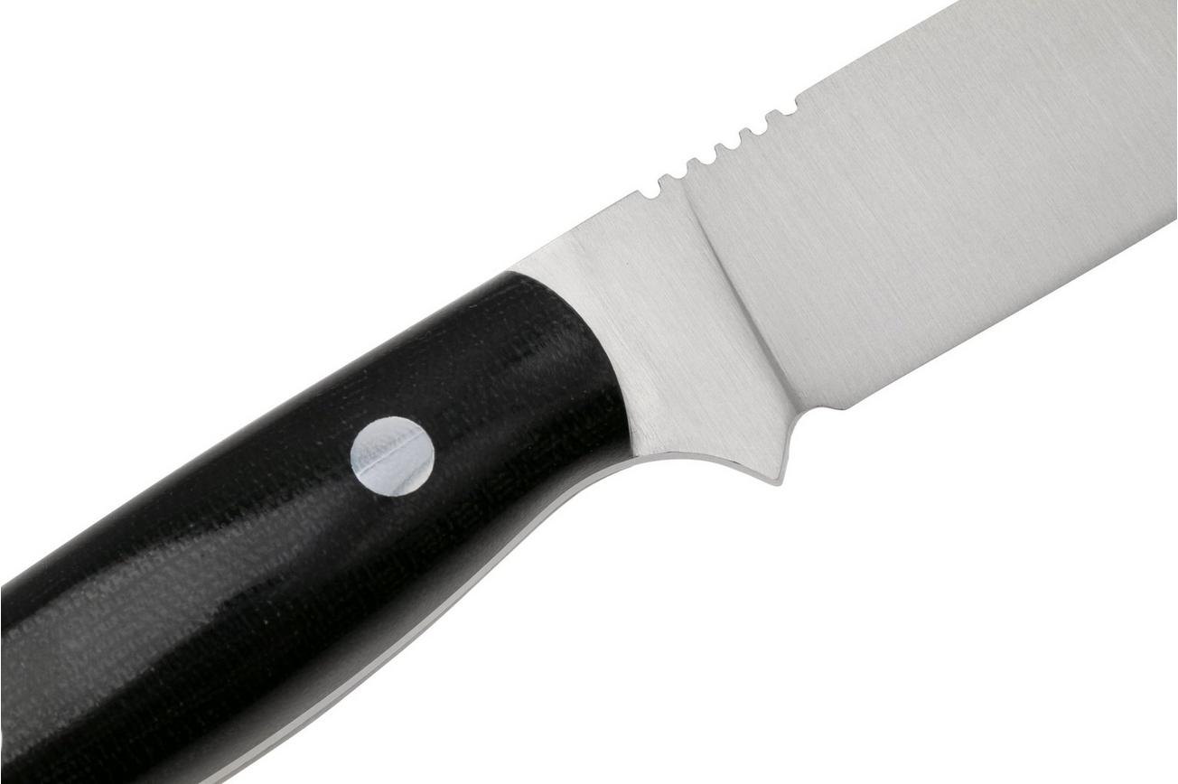Bark River Bravo Necker II CPMS45VN Black Canvas Micarta, vaststaand mes