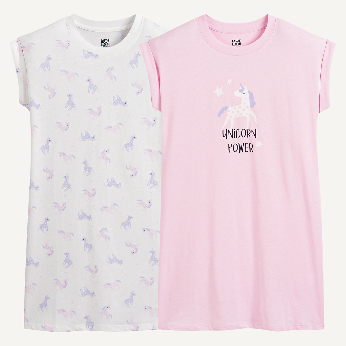 COLEÇÃO LA REDOUTE<br>Conjunto de 2 camisolas de dormir para crianças de 3 a 14 anos