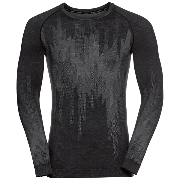 Collant thermique ODLO BL TOP CREW NECK L/S KINSHIP PW 200 BLACK MELANGE