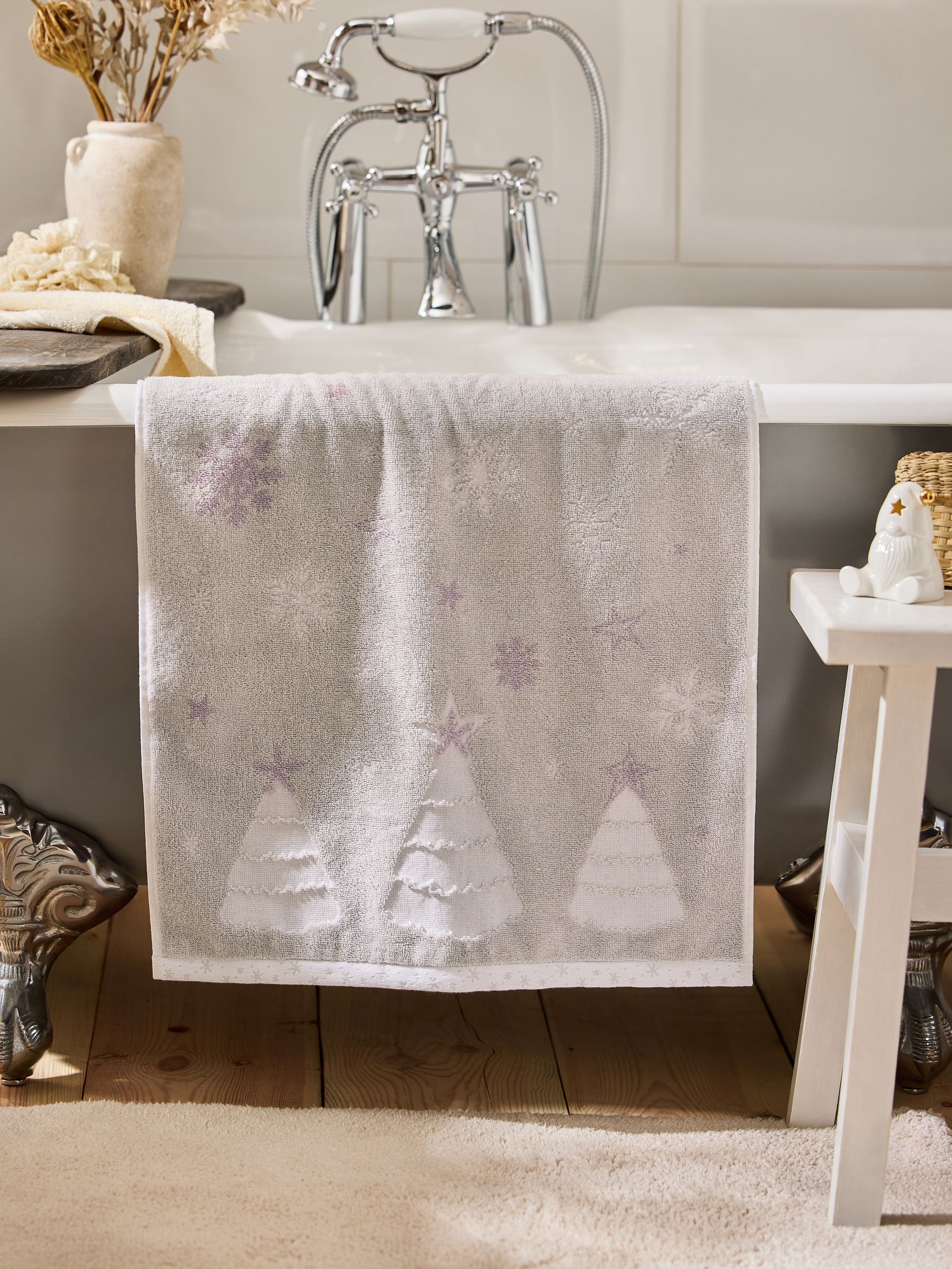 Kersthanddoek met sneeuwvlokken