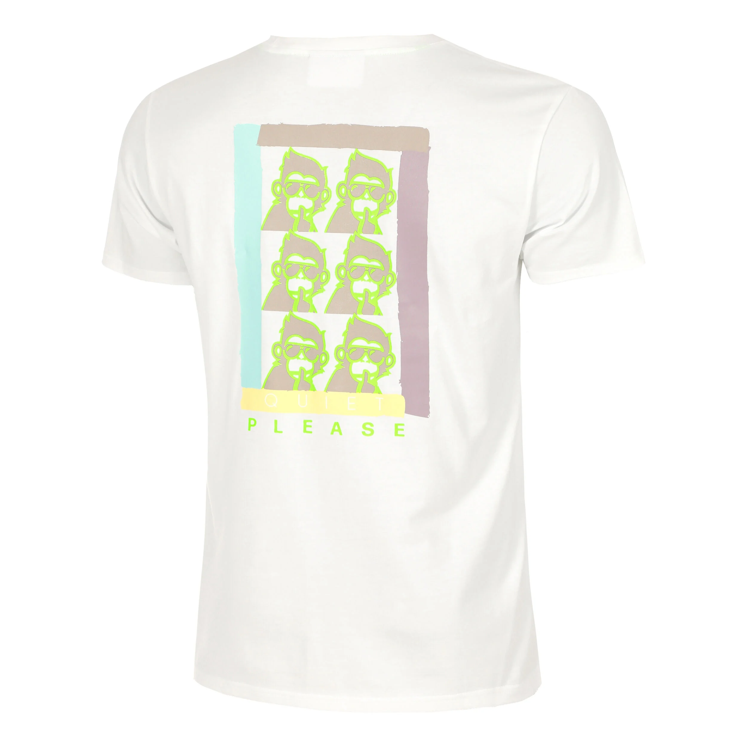 Quiet Please Wild Collage T-shirt Hommes - Blanc , Multicouleur