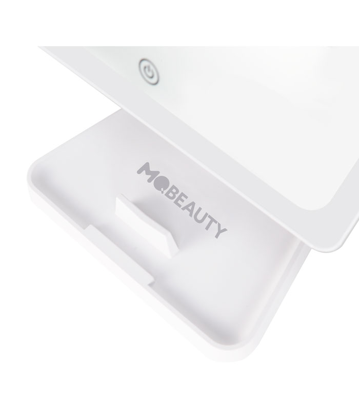 MQBeauty - Espelho de maquilhagem recarregável com iluminação LED regulável - Branco
