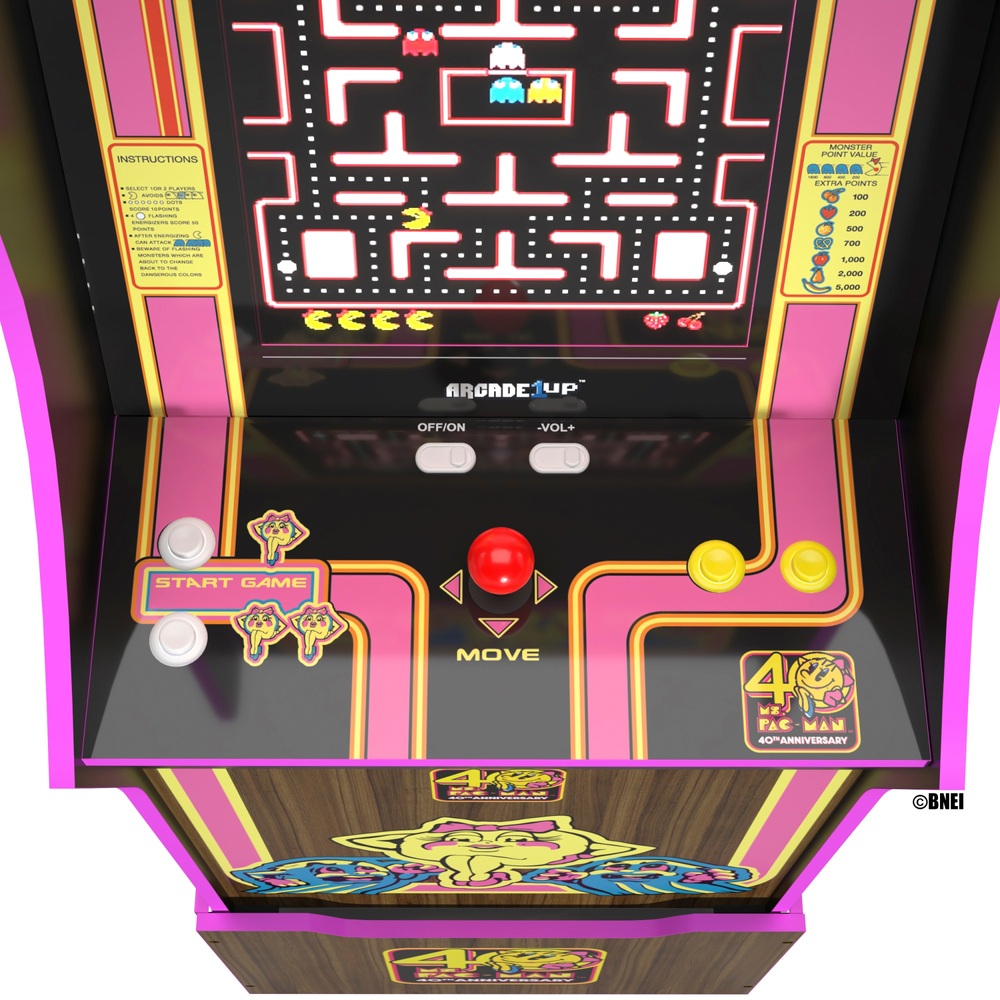 Arcade1Up Ms. Pac-Man 40th Anniversary Edition Spielautomaten mit 10 Spielen