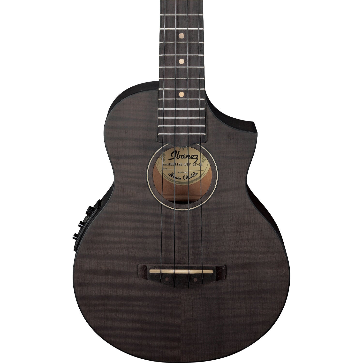 Ibanez UEW12E Black Ice Flat elektrisch-akoestische concert ukelele