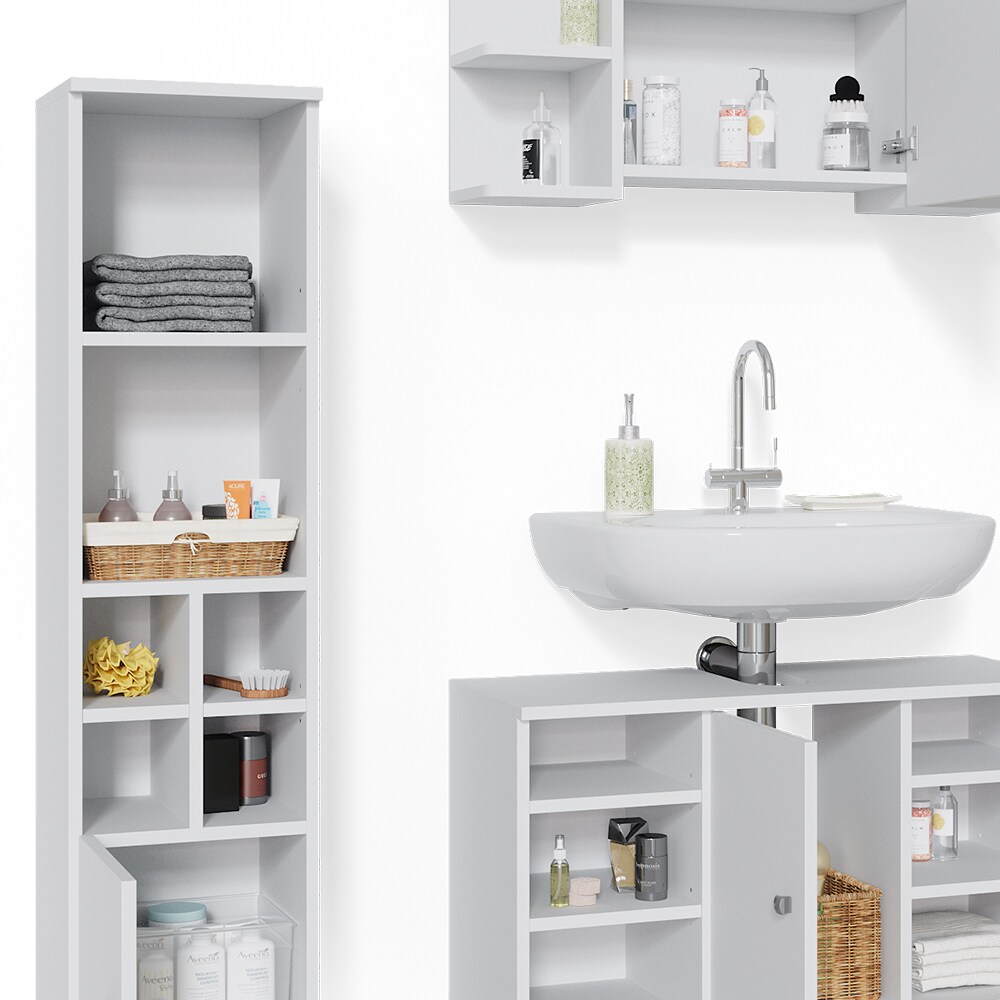 Vicco Badmöbel Set 3tlg Fynn Spiegelschrank Waschbeckenunterschrank Hochschrank