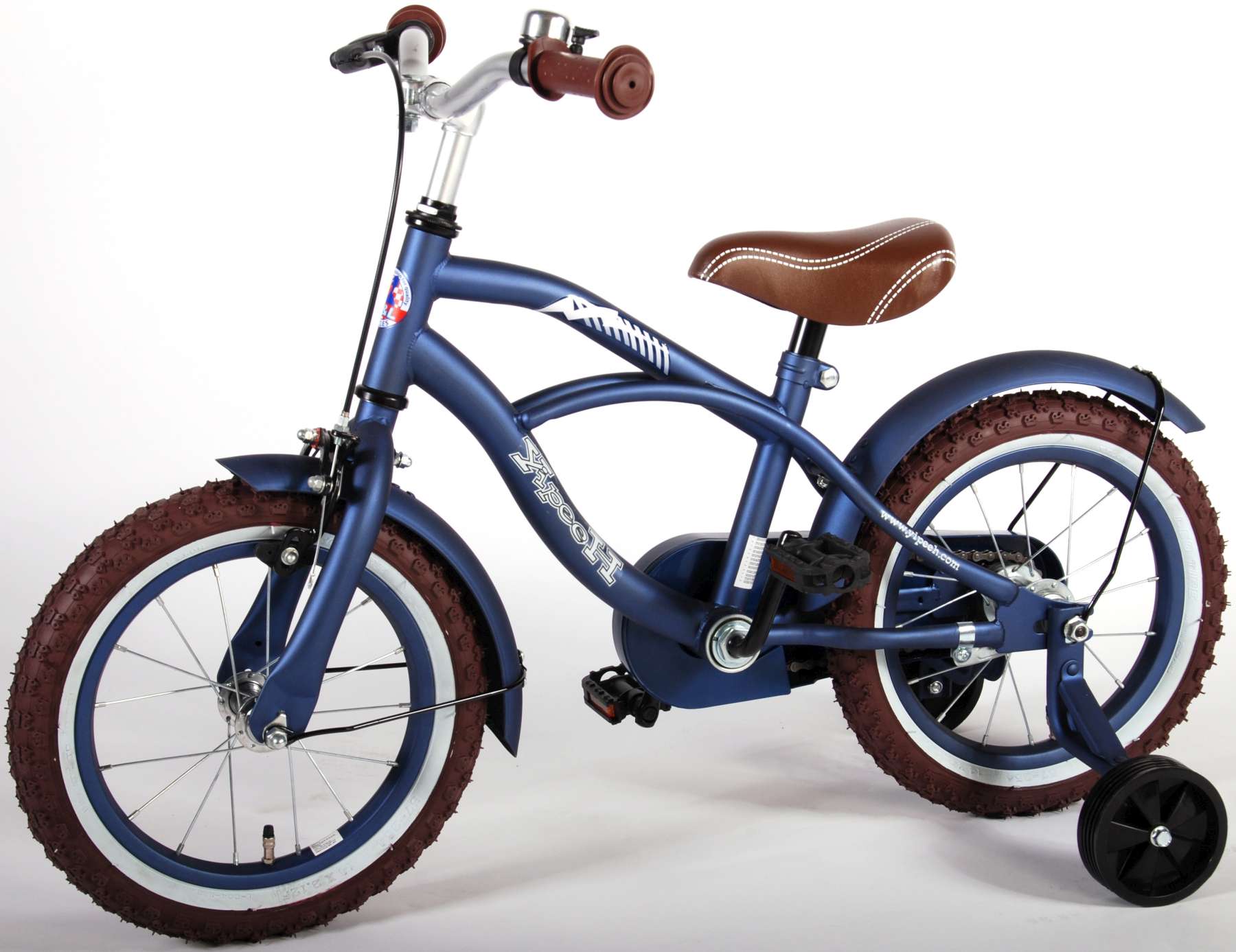 TPFSports Black Cruiser Kinderfahrrad - Jungen - 14 Zoll - Rücktritt + Handbremse - Schwarz