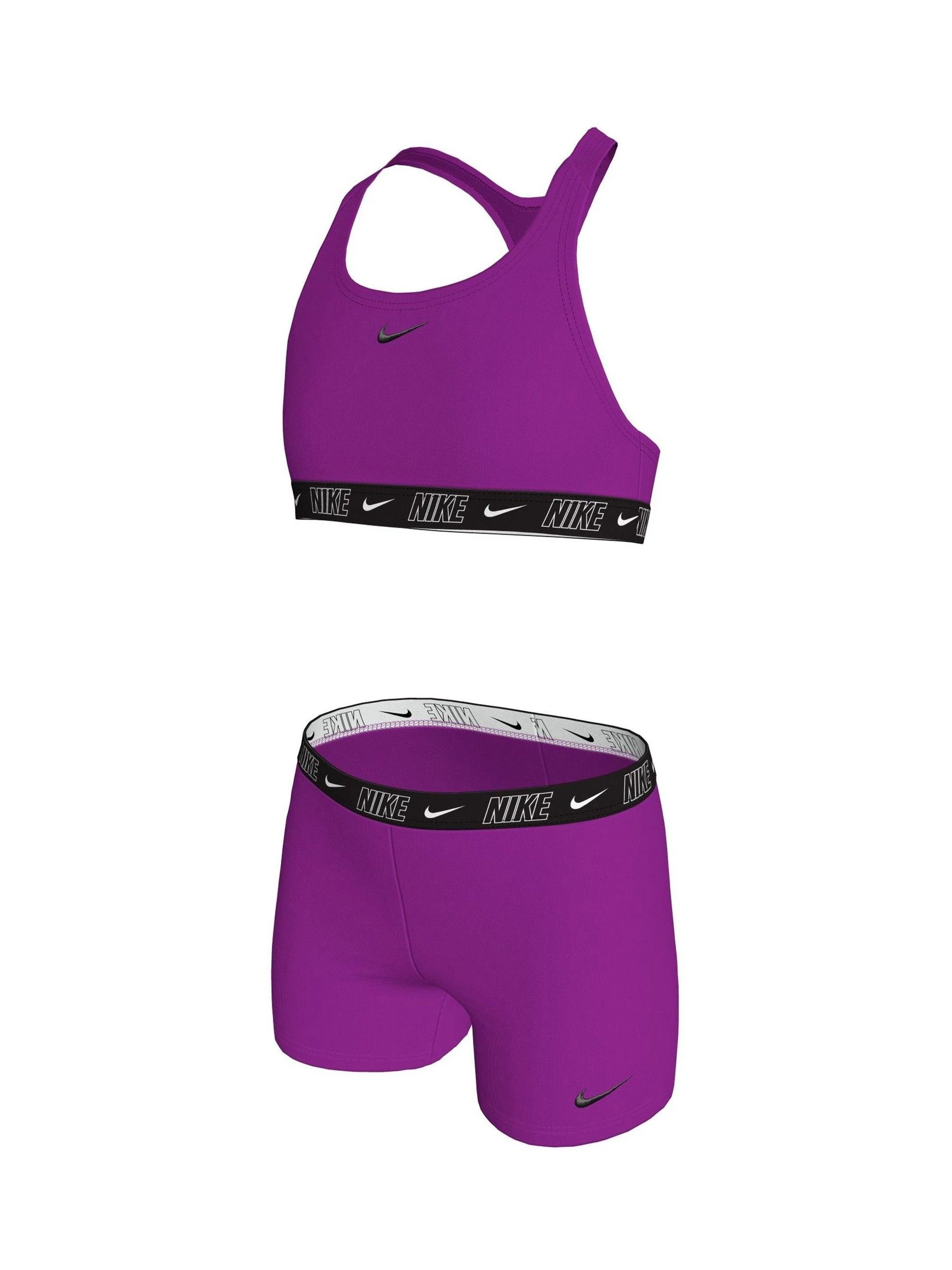 Paars - Nike Bikini racerback short met logobies