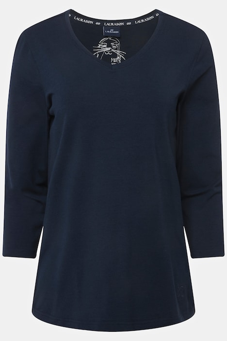 T-Shirt, V-Ausschnitt, 3/4-Ärmel, OEKO-TEX