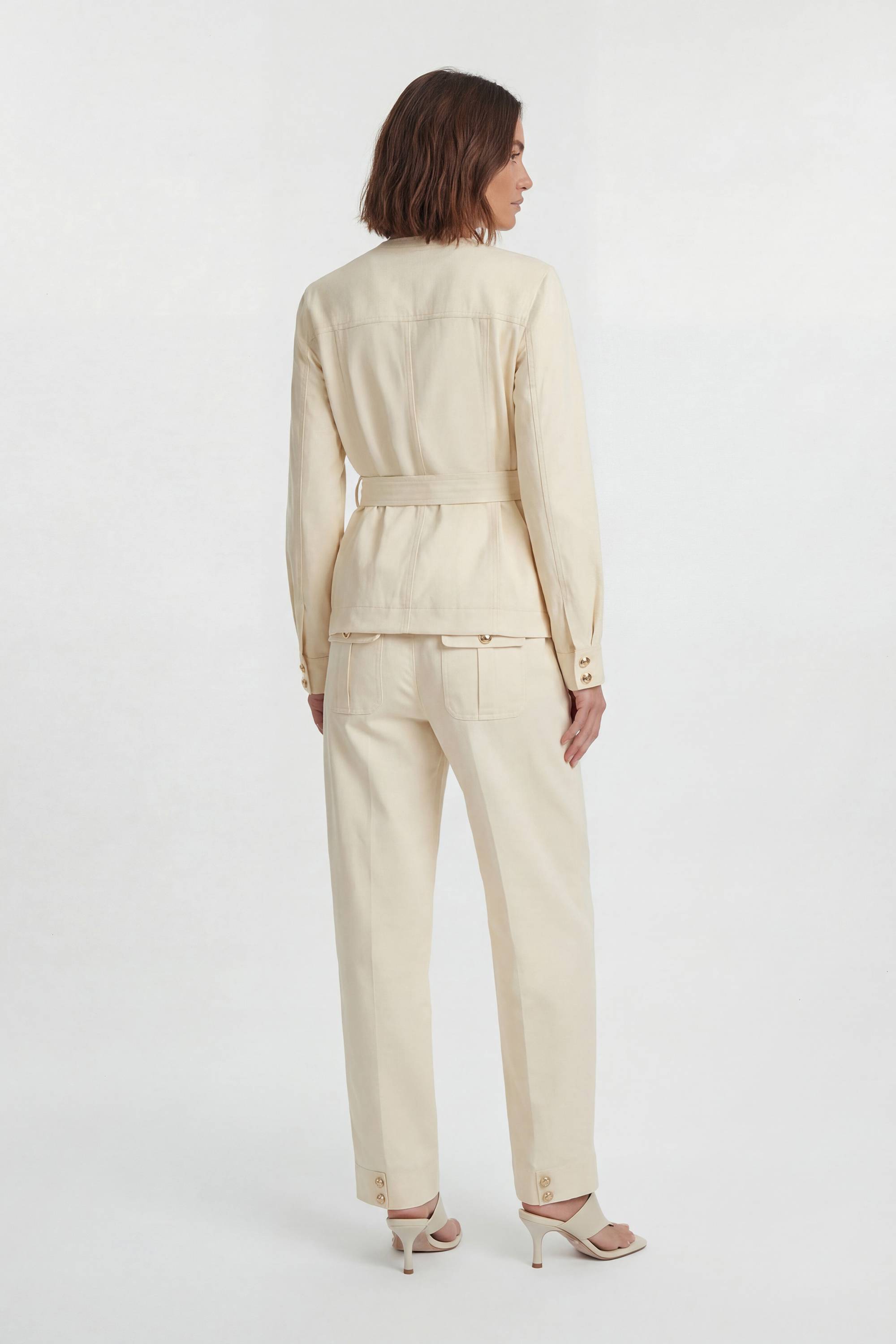 KarenMillen Chemise En Coton À Détails Boutons Utilitaires Et Ceinture À Nouer À La Taille