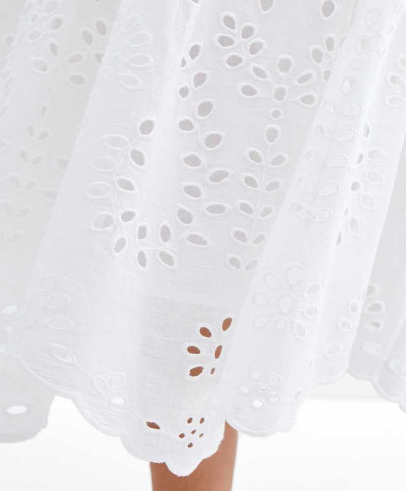Vestido longo, 100% algodão, bordado suíço.
