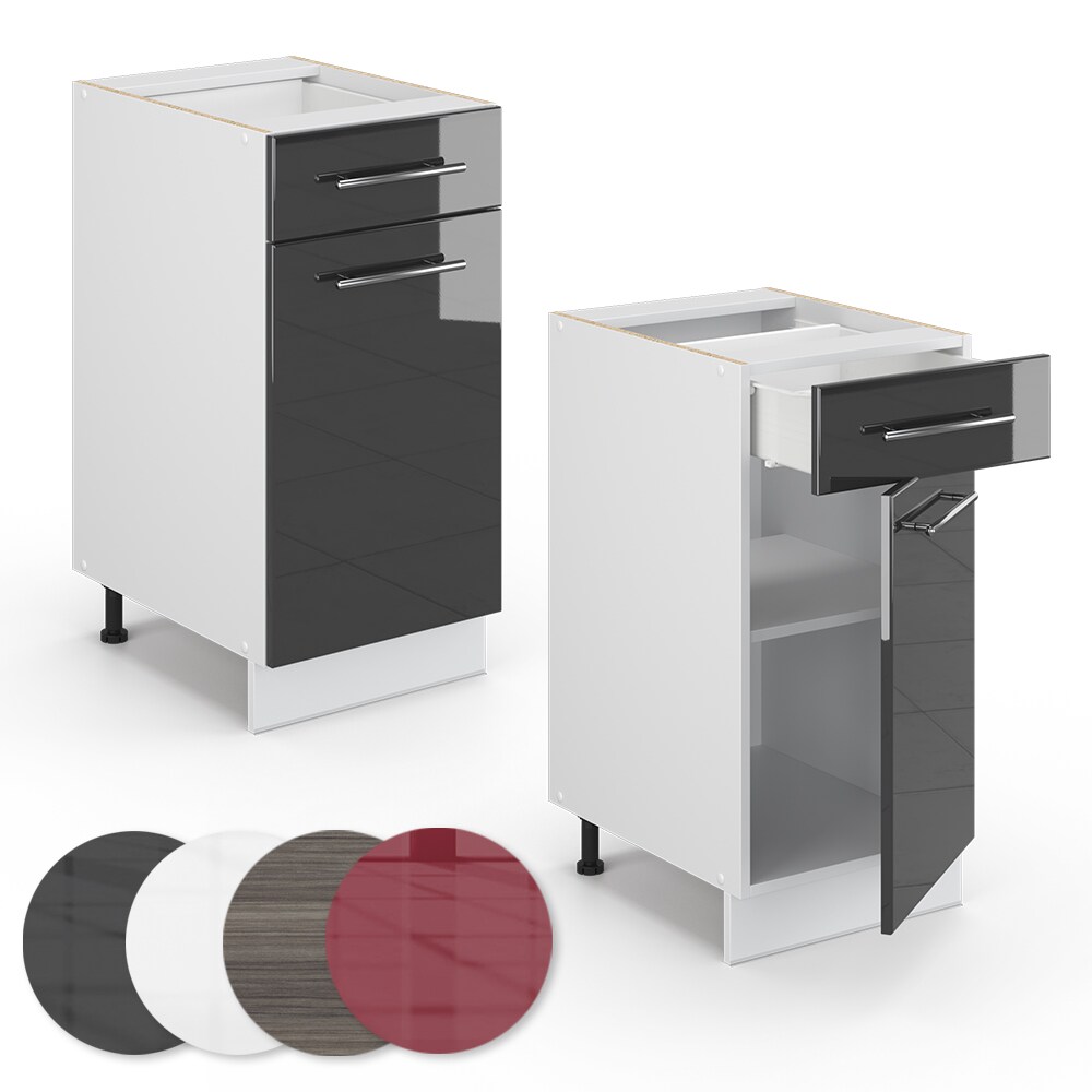 VICCO Schubunterschrank 40 cm Anthrazit Küchenzeile Unterschrank Fame