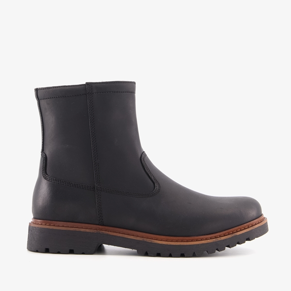 Van Beers gevoerde leren heren boots zwart