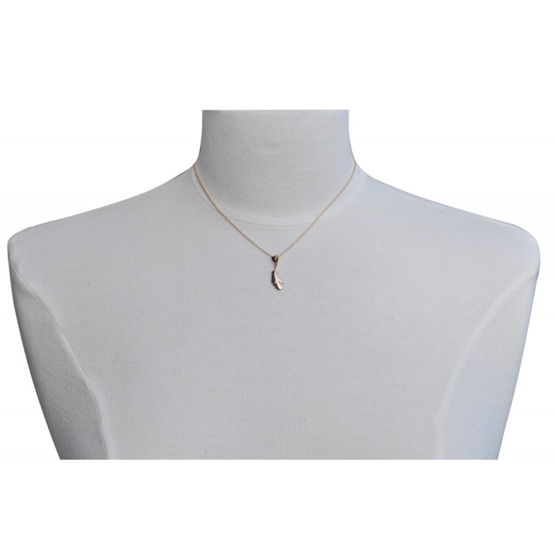 Collier Plume d'Oiseau Plaqué Or