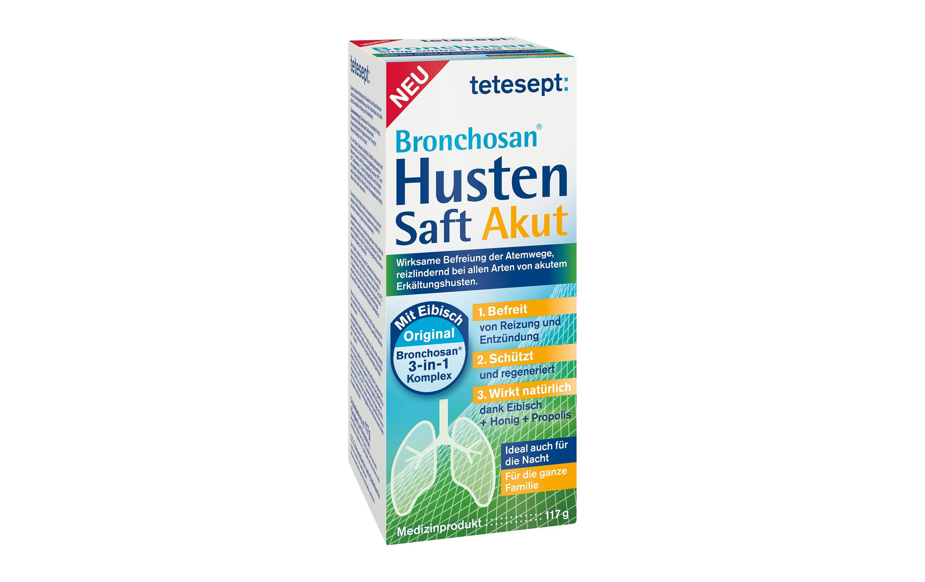 Bronchosan Hustensaft Akut 100 mlHustensaft beruhigt Hals und Rachen