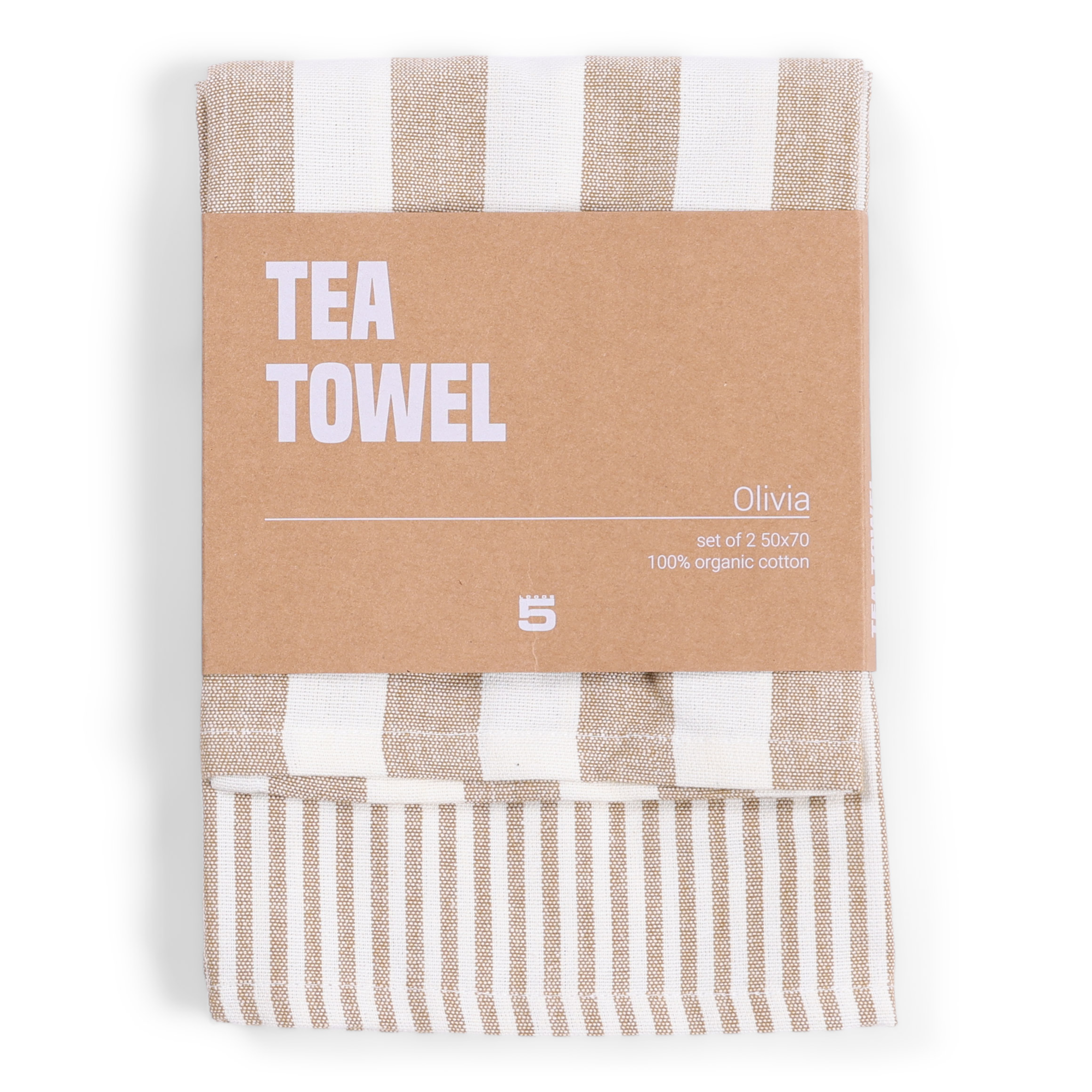 Theedoek Olivia bistre - set van 2