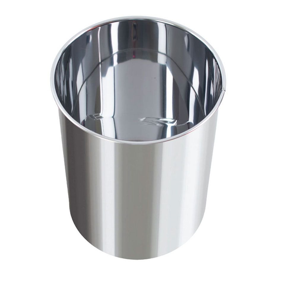 PROREGAL Stijlvolle ronde metalen prullenbak 15 liter HxØ 30,5 x 25,5 cm roestvrij staal