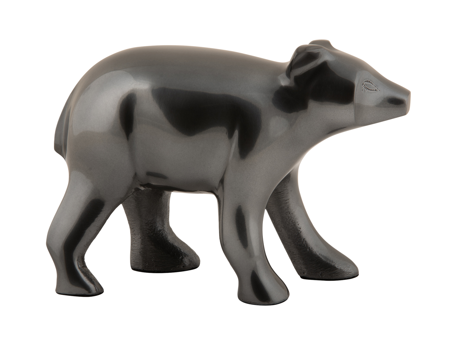 Statue Bear metal gun metal