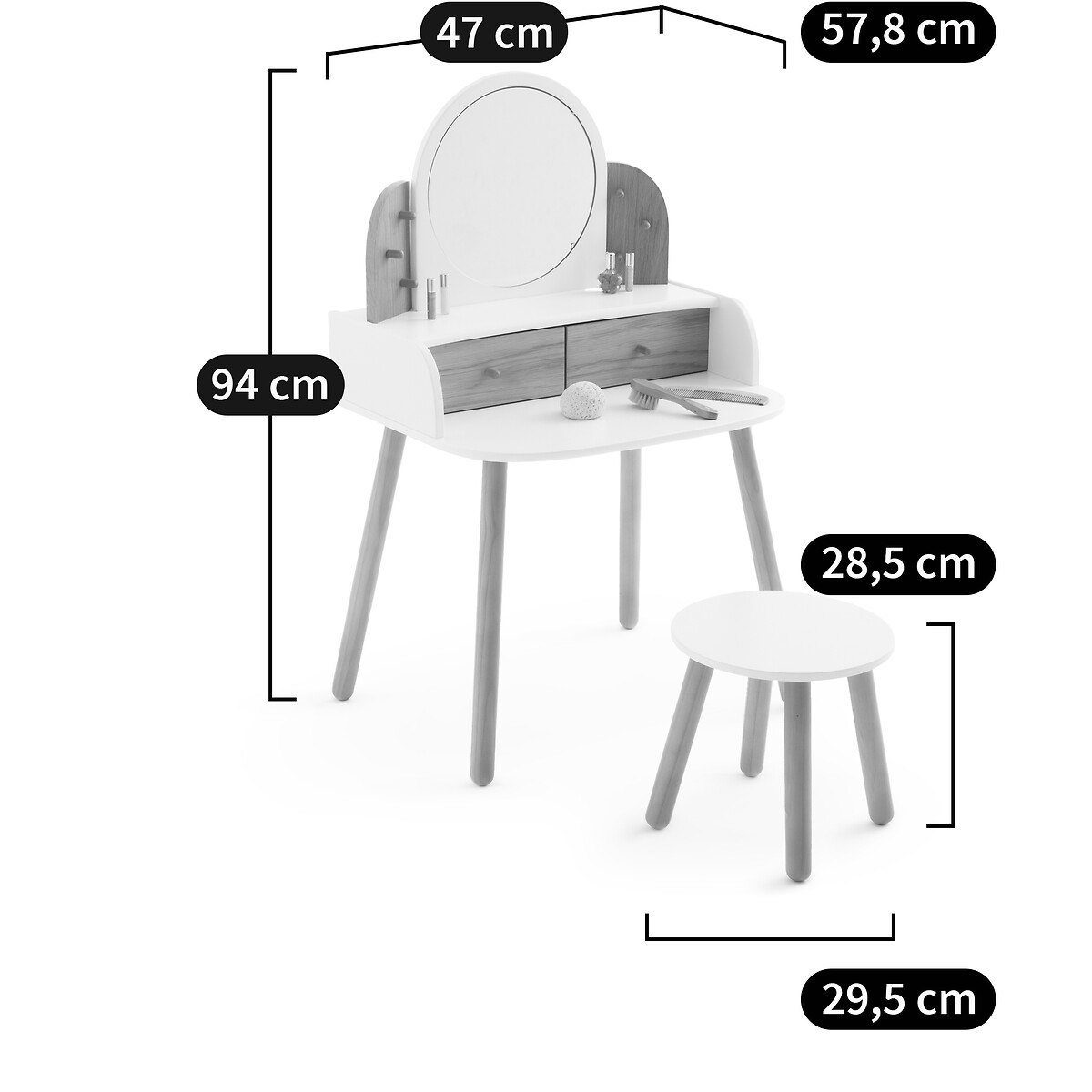 LA REDOUTE INTERIEURS<br>Toucador com banco, Lorette
