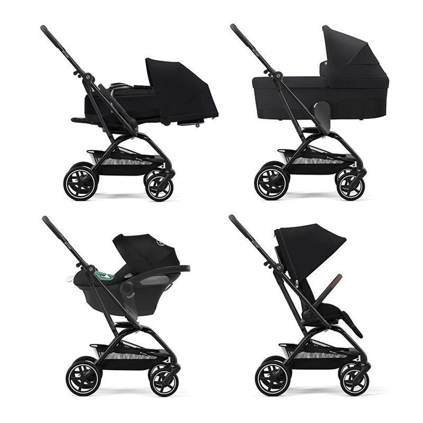 Poussette Eezy S Twist+ 2 - Châssis Black / Moon Black - Ecru