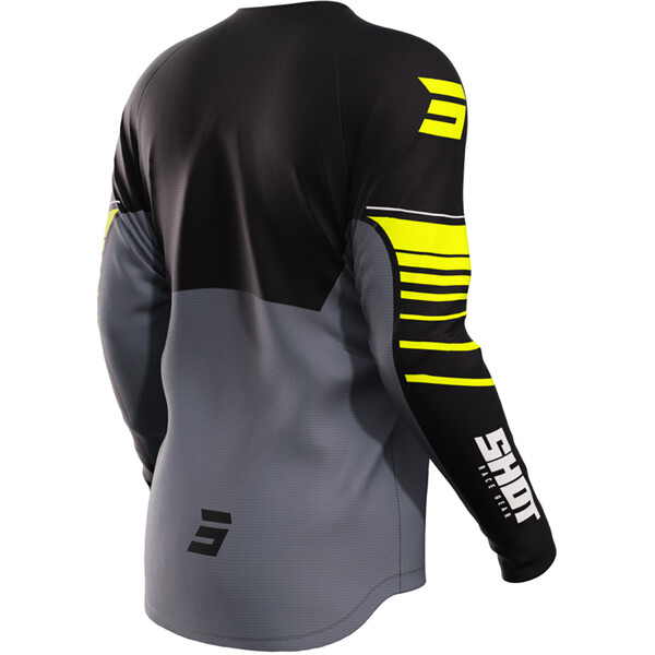 Shot - Maillot enfant Draw Kid Peak Noir / Gris / Jaune fluo