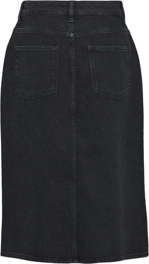 Object OBJELLEN MW MIDI DENIM SKIRT NOOS Black denim