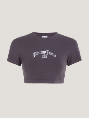 Camiseta cropped com logo