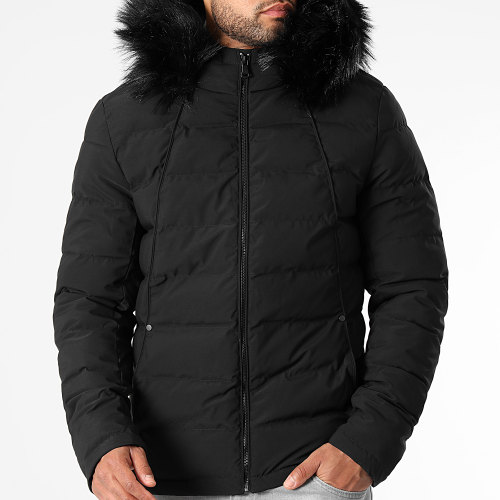 Doudoune Racer Premium Avec Fourrure Noire 0062 Noir