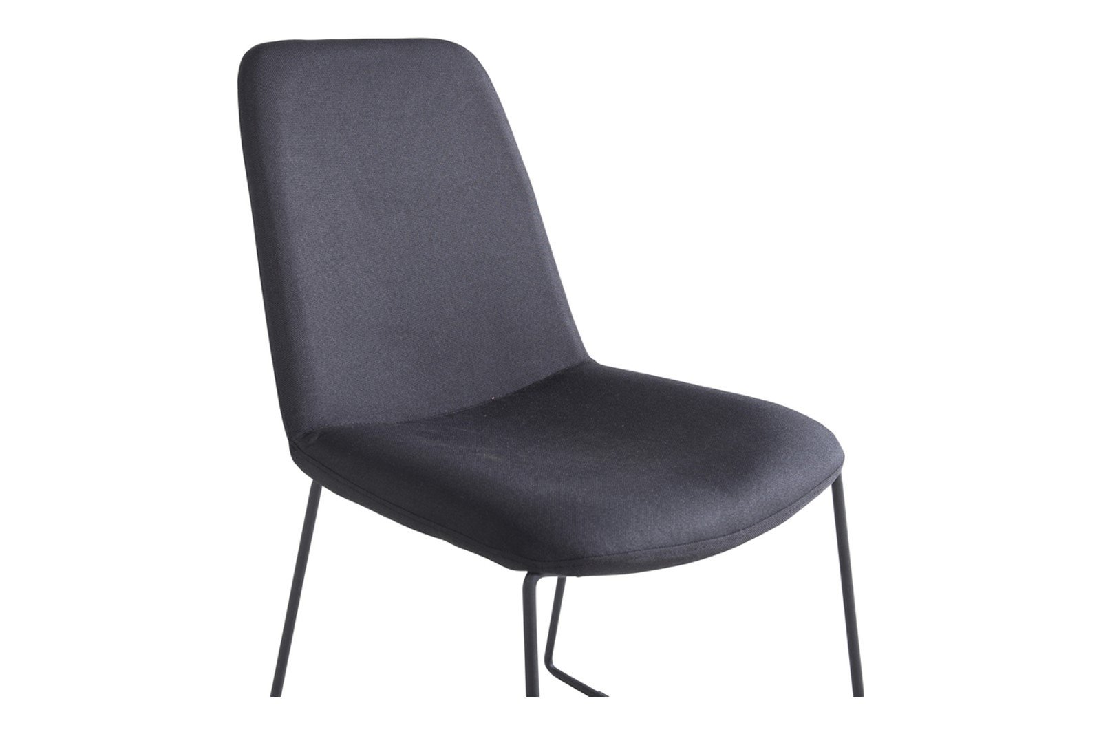 Muce Spsiestol. Sett av 2. Sett av 2. Sort tekstil med sorte metal understell.