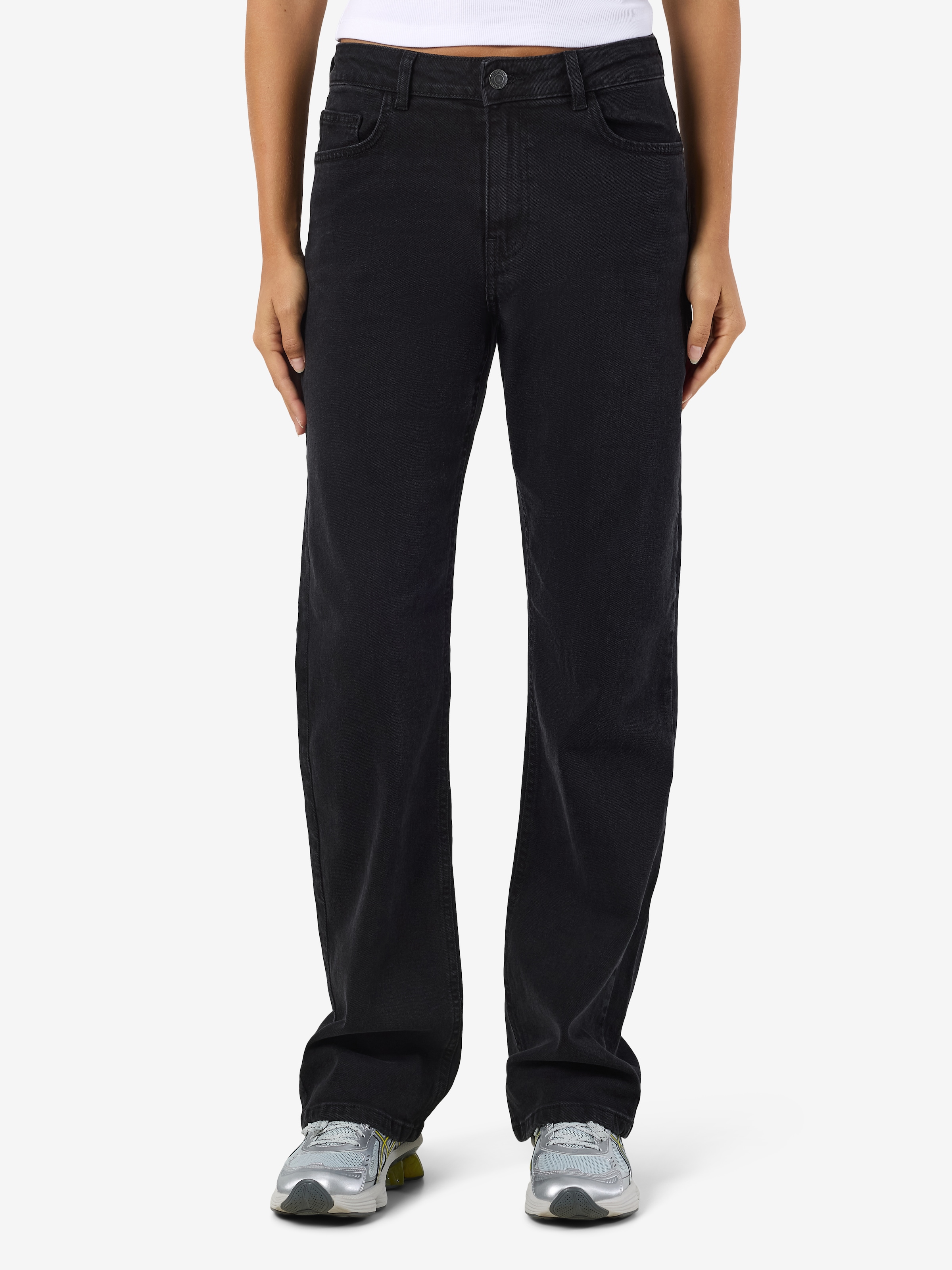 Noisy may High-waist-Jeans »NMMONICA HW STRAIGHT JEAN BLACK NOOS«