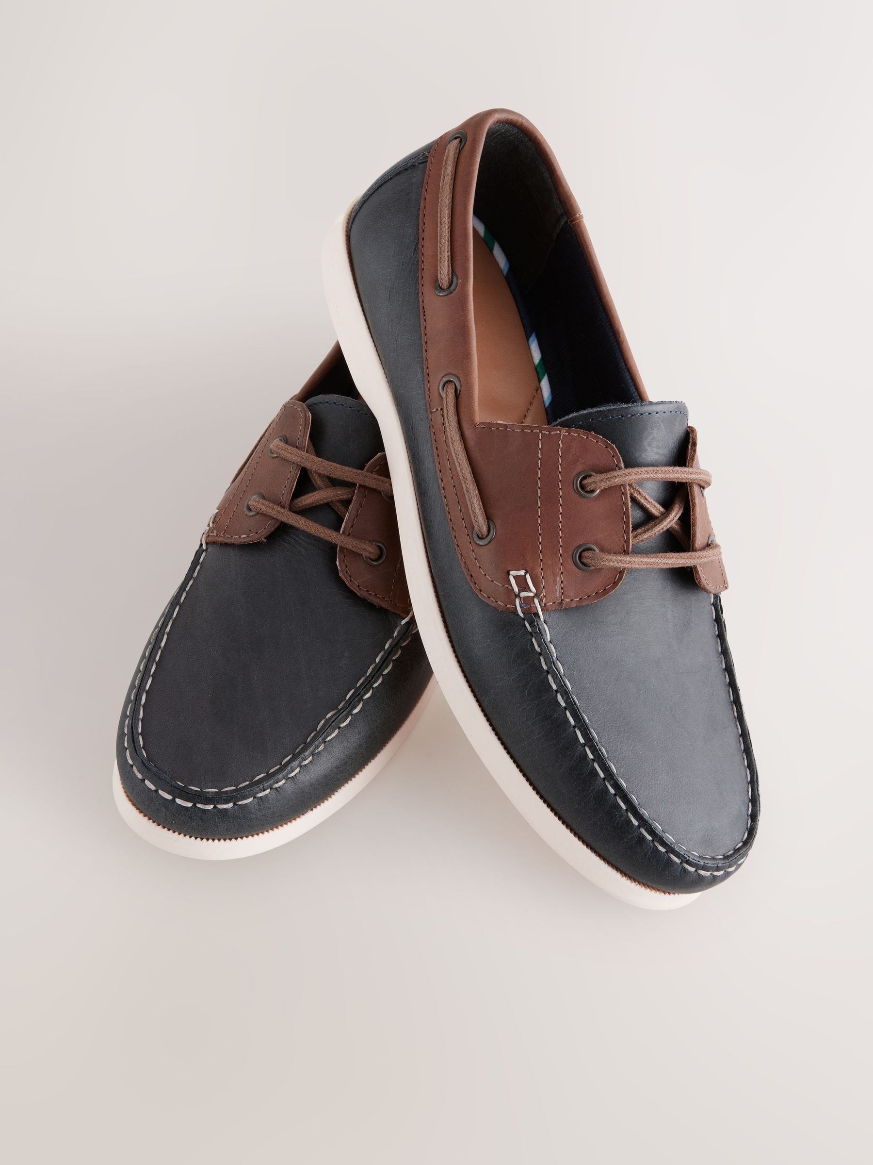 Donkerblauw - Leren bootschoen