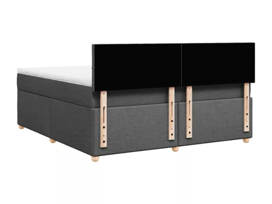 Sommier à lattes de lit avec matelas Gris foncé 180x200cm Tissu