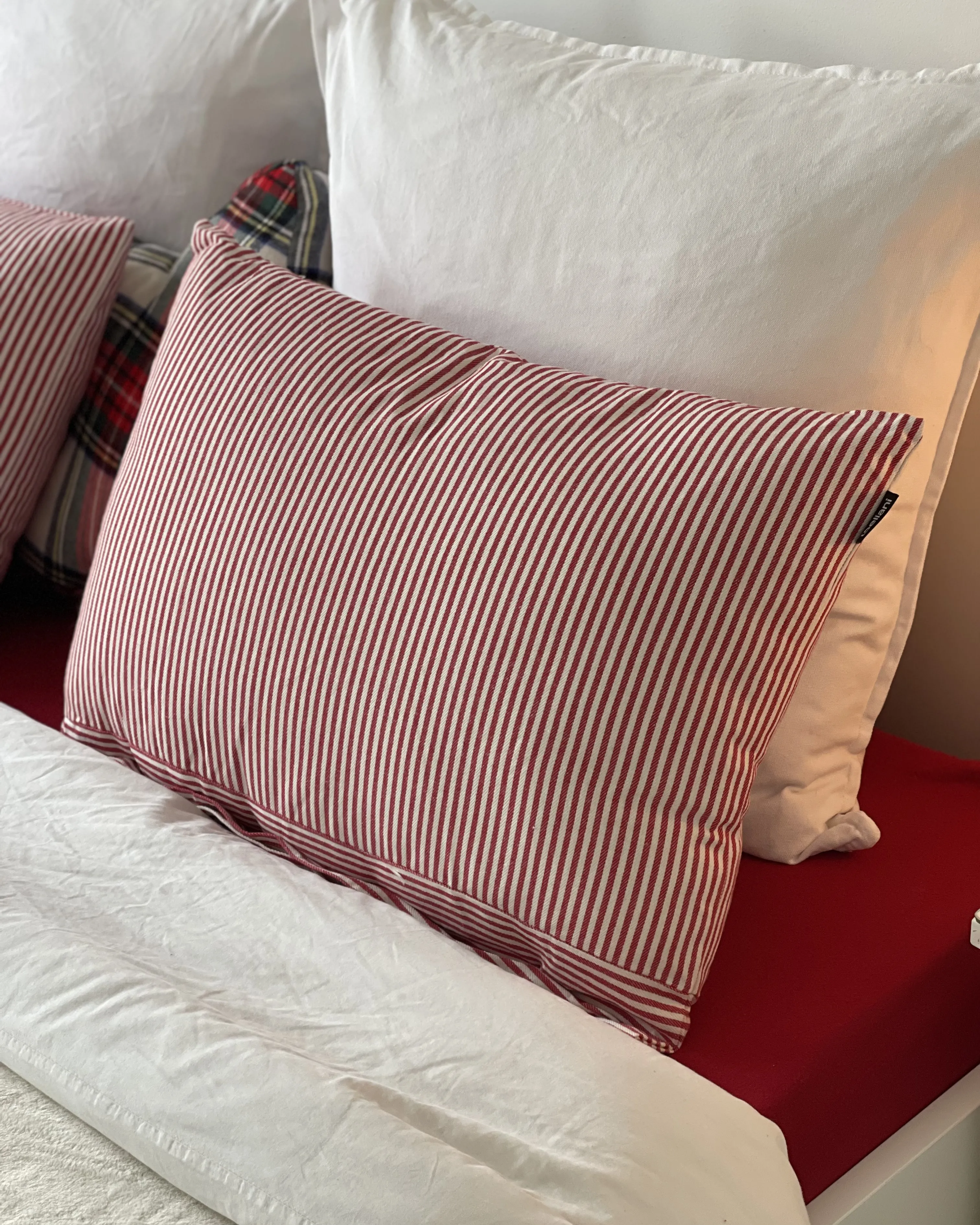 Set van 2 sierkussens AALITA Katoen 40 x 60 cm Rood gestreept