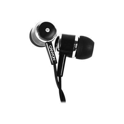 CANYON Kit main libre - Ecouteurs filaire avec micro - intra-auriculaire - noir