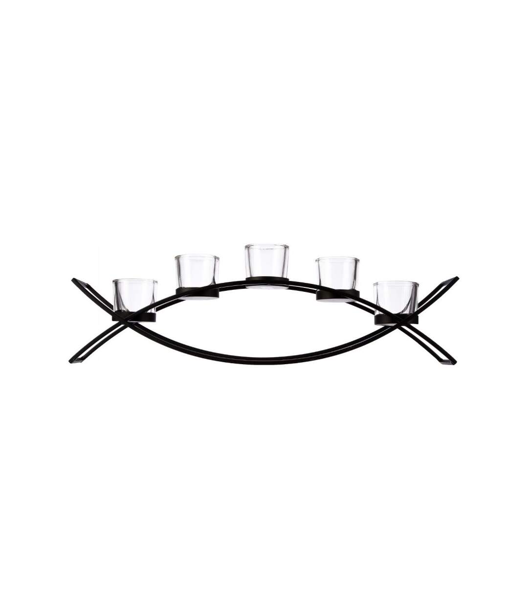 Photophore sur Pied Vague 54cm Noir